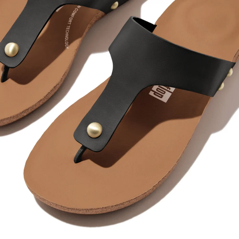 รองเท้าแตะแบบหูหนีบ ผู้หญิง รุ่น iQUSHION LEATHER TOE-POST SANDALS