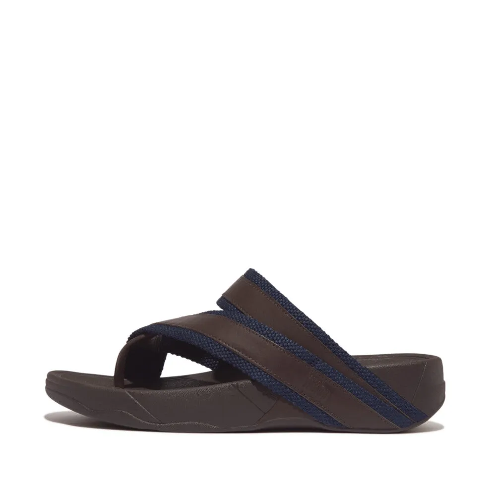 รองเท้าแตะแบบหูหนีบ ผู้ชาย รุ่น SLING MEN'S WEBBING/LEATHER TOE-POST SANDALS