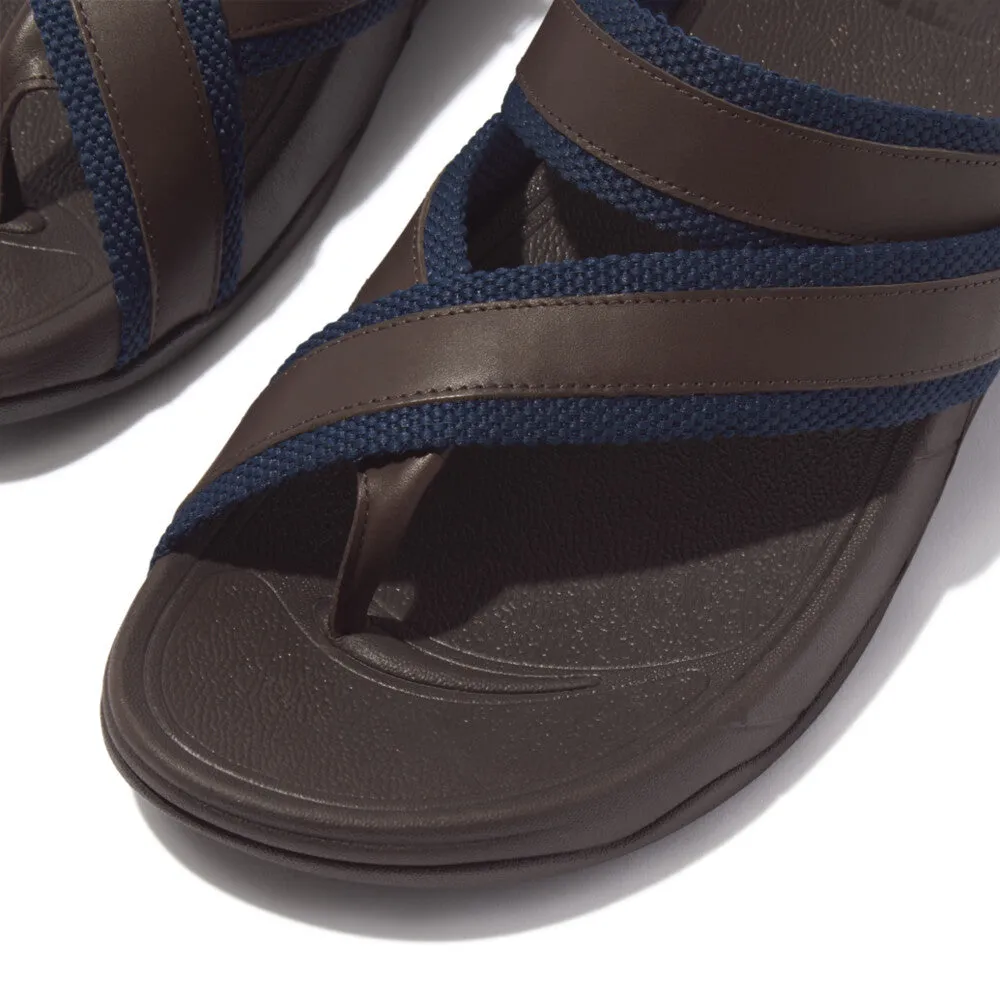 รองเท้าแตะแบบหูหนีบ ผู้ชาย รุ่น SLING MEN'S WEBBING/LEATHER TOE-POST SANDALS