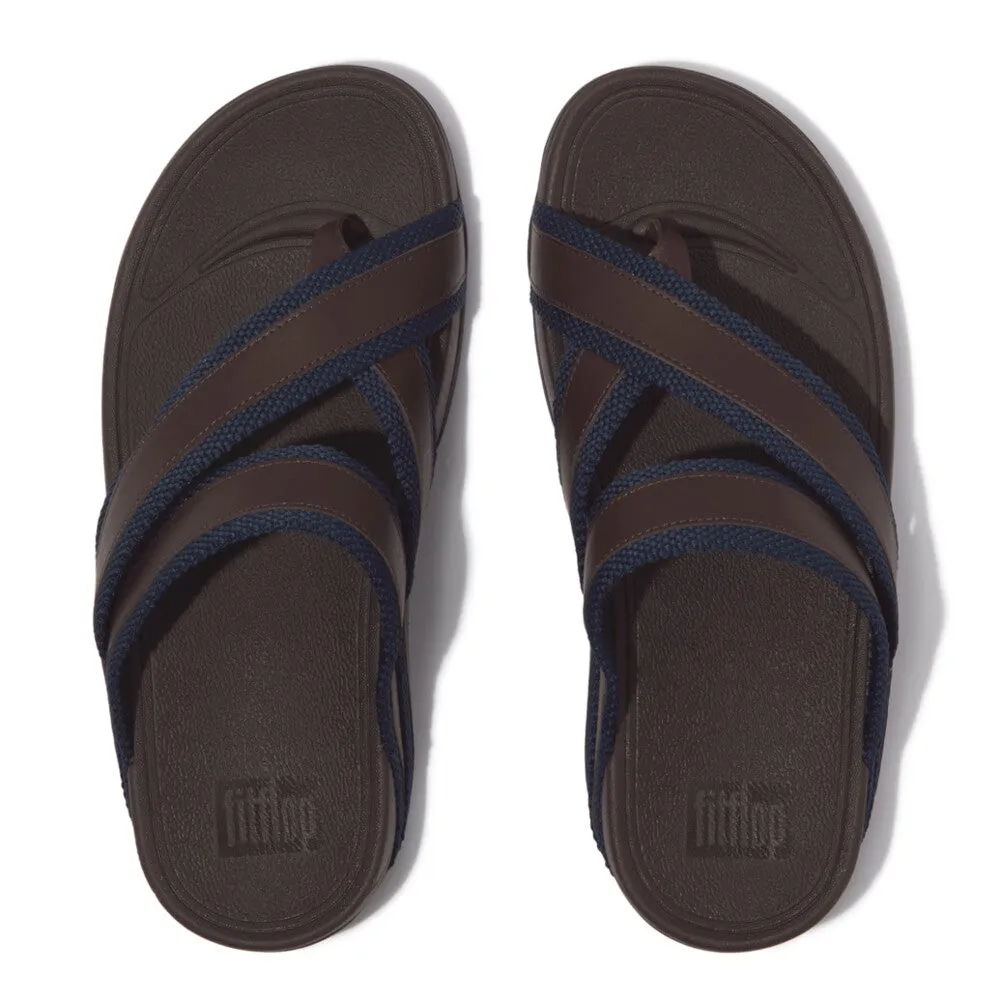 รองเท้าแตะแบบหูหนีบ ผู้ชาย รุ่น SLING MEN'S WEBBING/LEATHER TOE-POST SANDALS