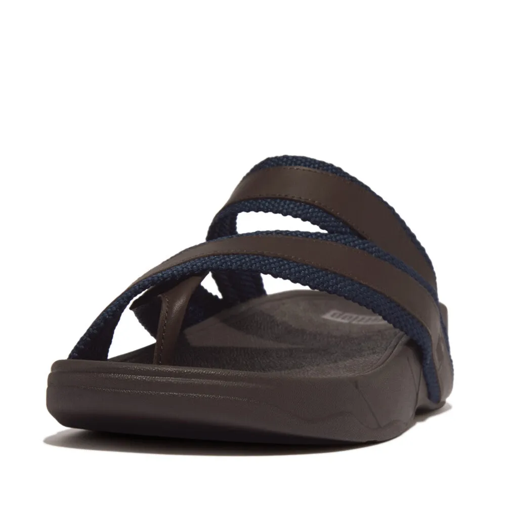 รองเท้าแตะแบบหูหนีบ ผู้ชาย รุ่น SLING MEN'S WEBBING/LEATHER TOE-POST SANDALS