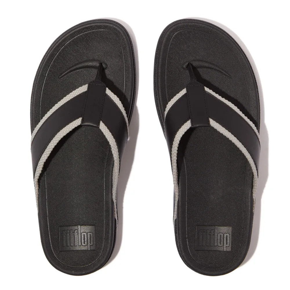 รองเท้าแตะแบบหูหนีบ ผู้ชาย รุ่น SURFER MEN'S WEBBING/LEATHER TOE-POST SANDALS