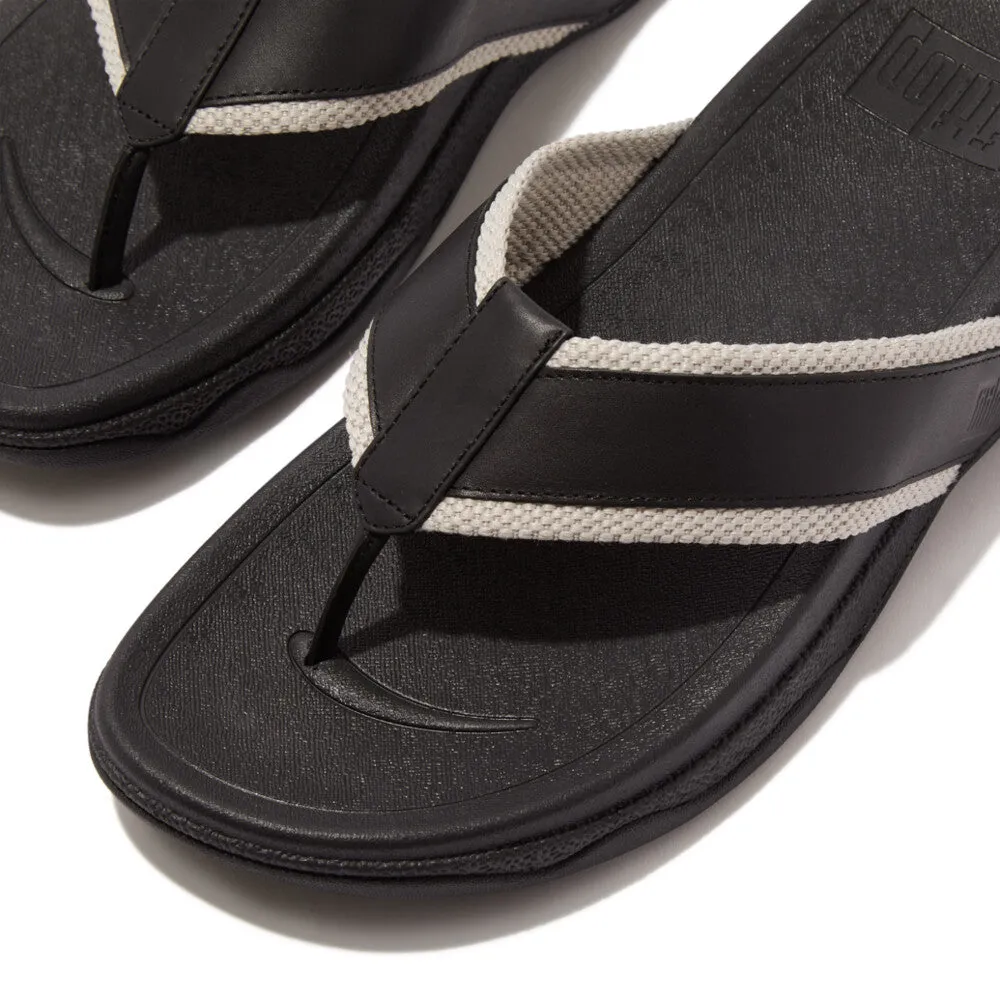 รองเท้าแตะแบบหูหนีบ ผู้ชาย รุ่น SURFER MEN'S WEBBING/LEATHER TOE-POST SANDALS