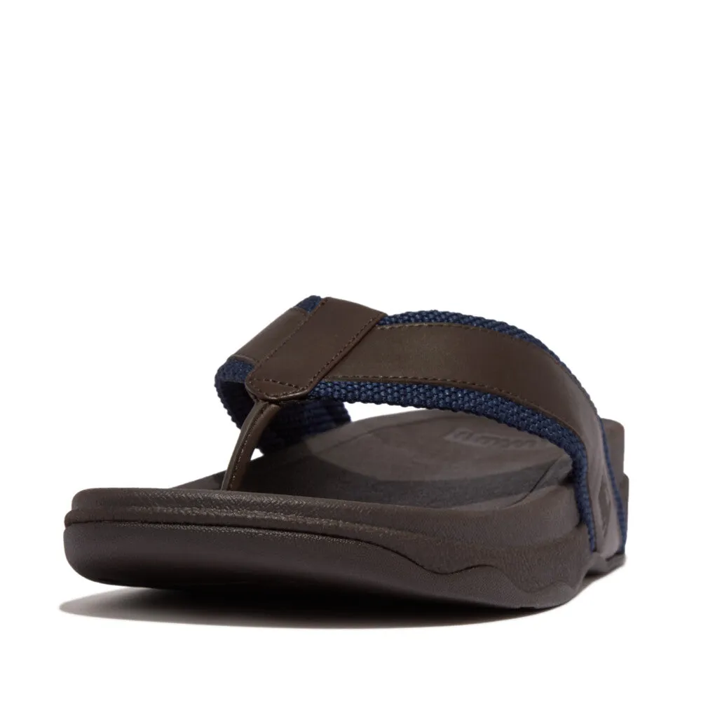 รองเท้าแตะแบบหูหนีบ ผู้ชาย รุ่น SURFER MEN'S WEBBING/LEATHER TOE-POST SANDALS