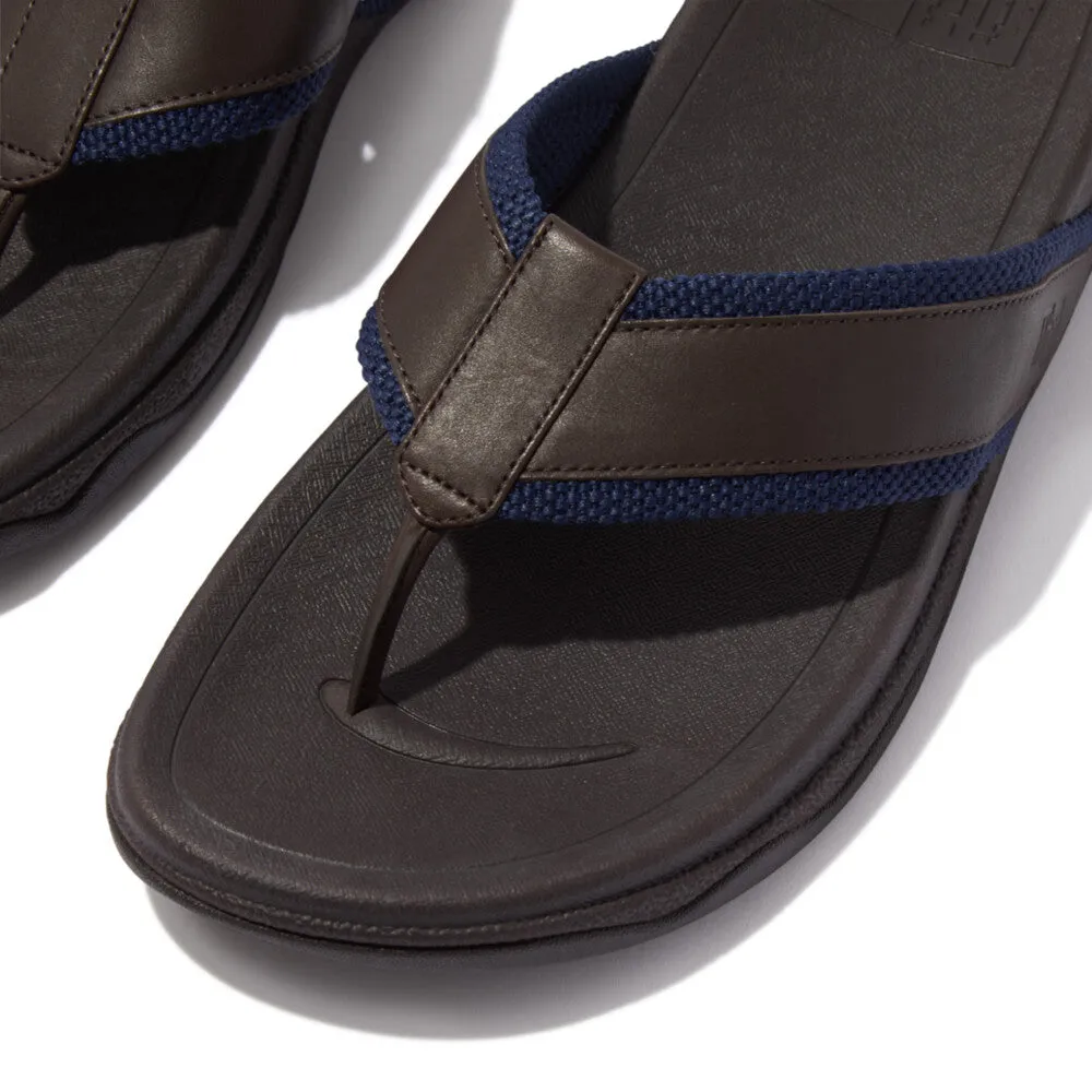 รองเท้าแตะแบบหูหนีบ ผู้ชาย รุ่น SURFER MEN'S WEBBING/LEATHER TOE-POST SANDALS