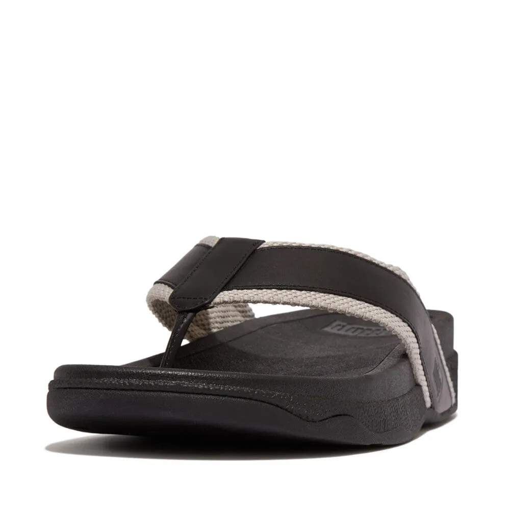 รองเท้าแตะแบบหูหนีบ ผู้ชาย รุ่น SURFER MEN'S WEBBING/LEATHER TOE-POST SANDALS