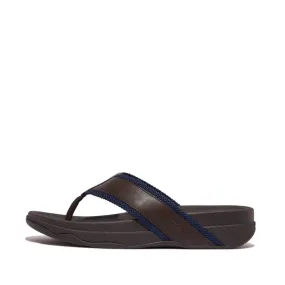 รองเท้าแตะแบบหูหนีบ ผู้ชาย รุ่น SURFER MEN'S WEBBING/LEATHER TOE-POST SANDALS