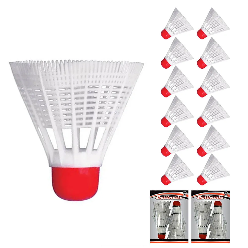 12 pcs Training Exercise Nylon Shuttlecocks Birdies Badminton Ball Game Sport