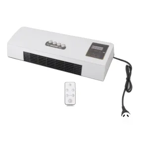 1800W Wall Mounted Air Conditioner Heater Electric Cooling Heating Machine PTC Heating Element Heater with Remote Control Timer for Bedroom Bathroom 220V English Version