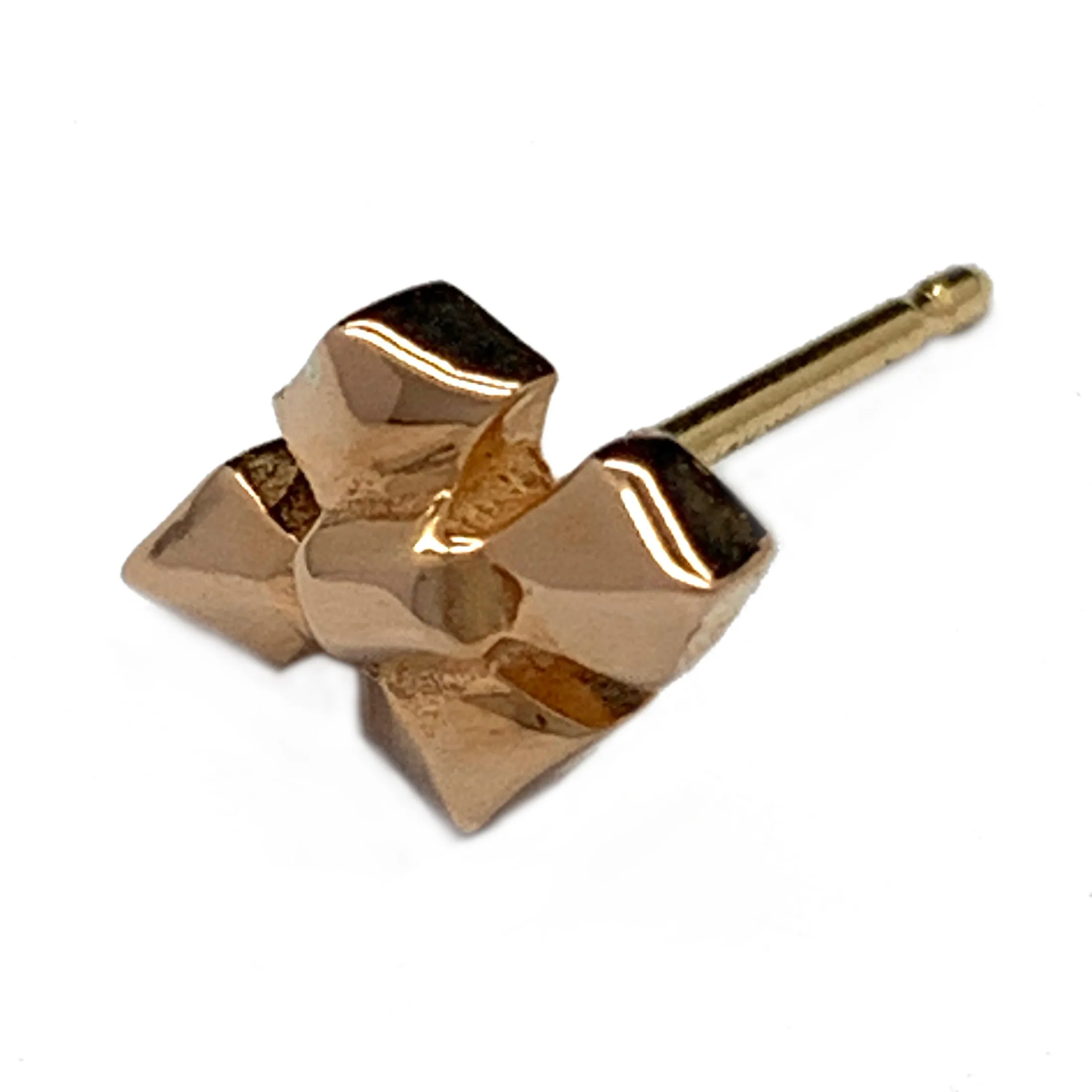 18k Gold C Cross Earrings
