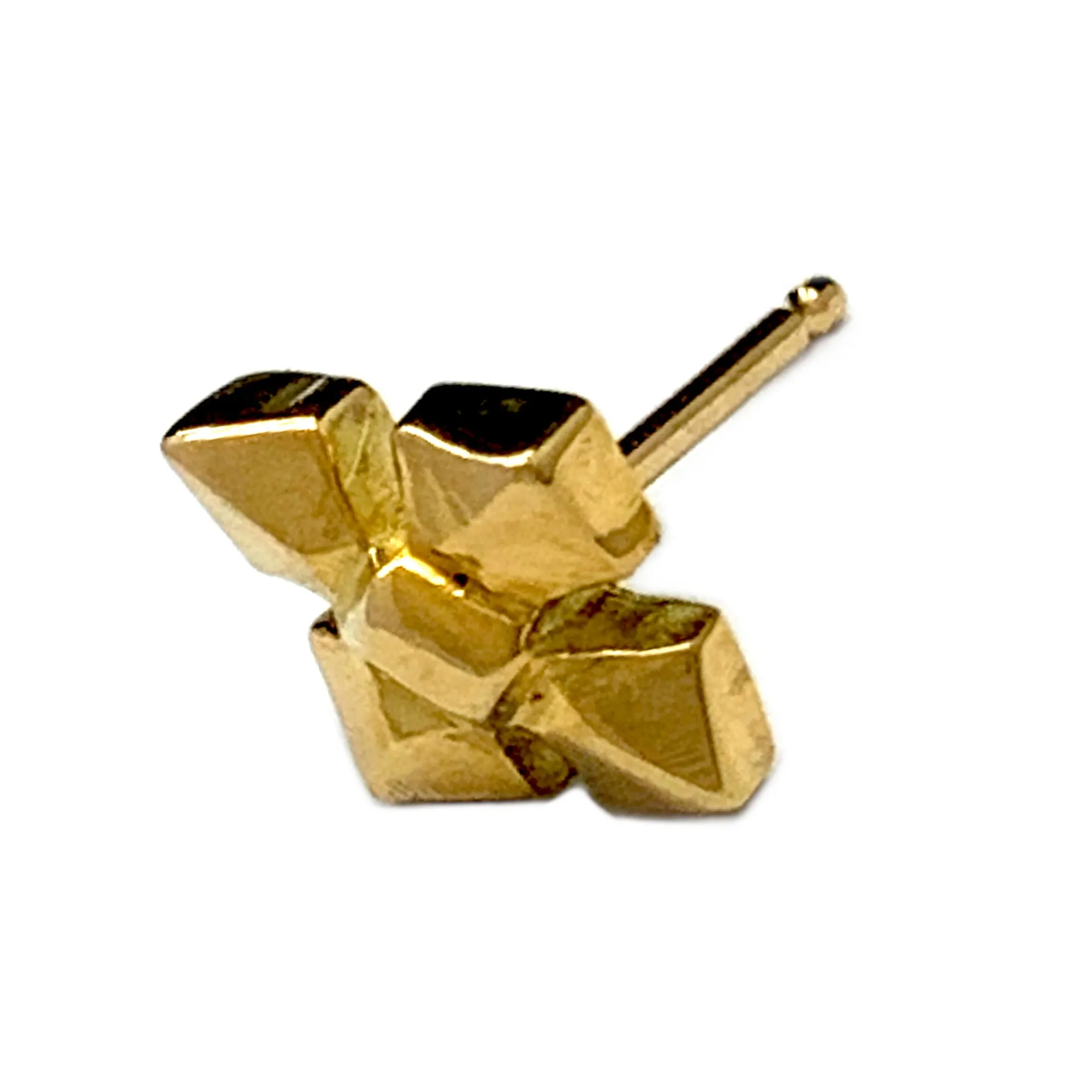 18k Gold C Cross Earrings