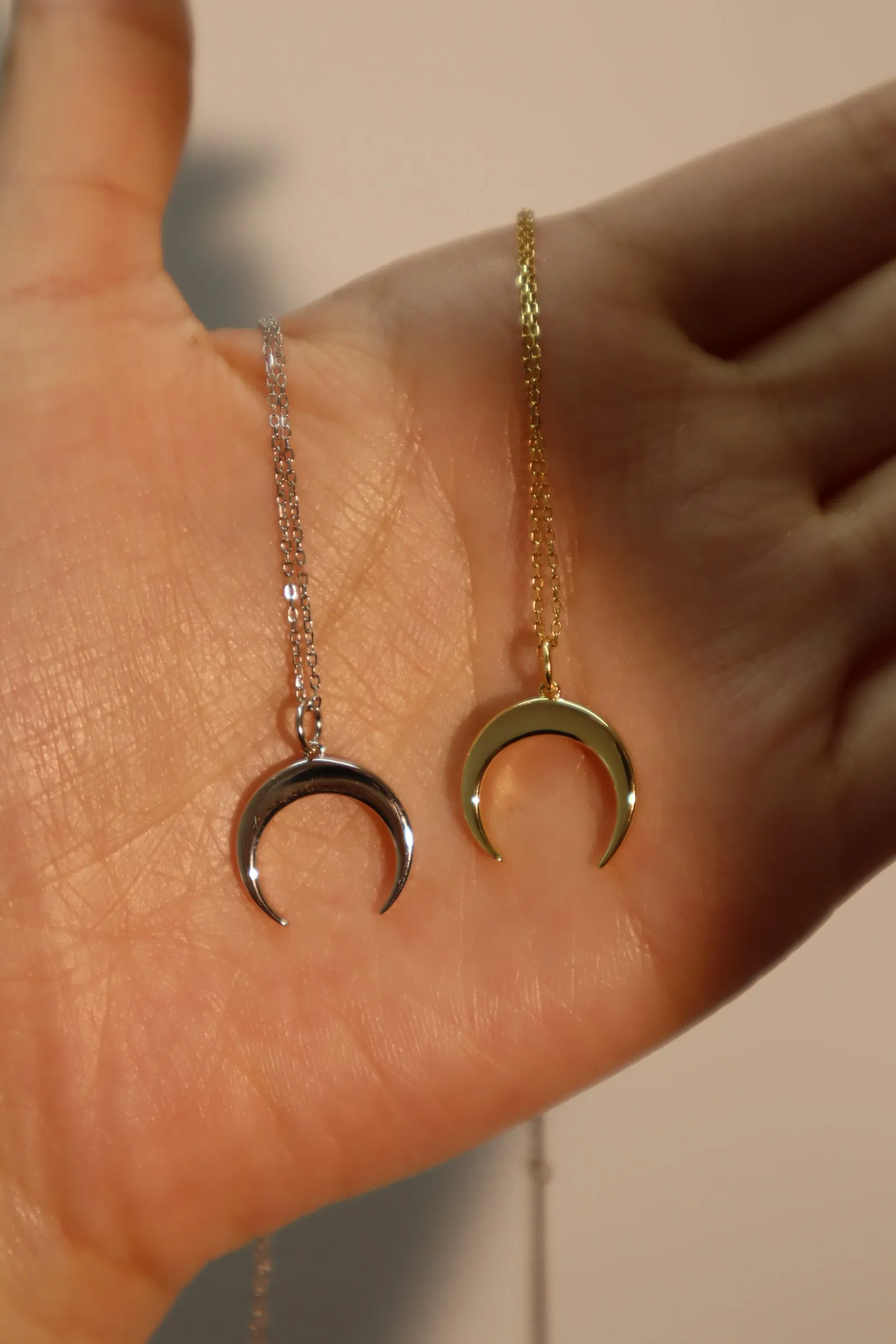 18K Gold Vermeil Moon Pendant Necklace