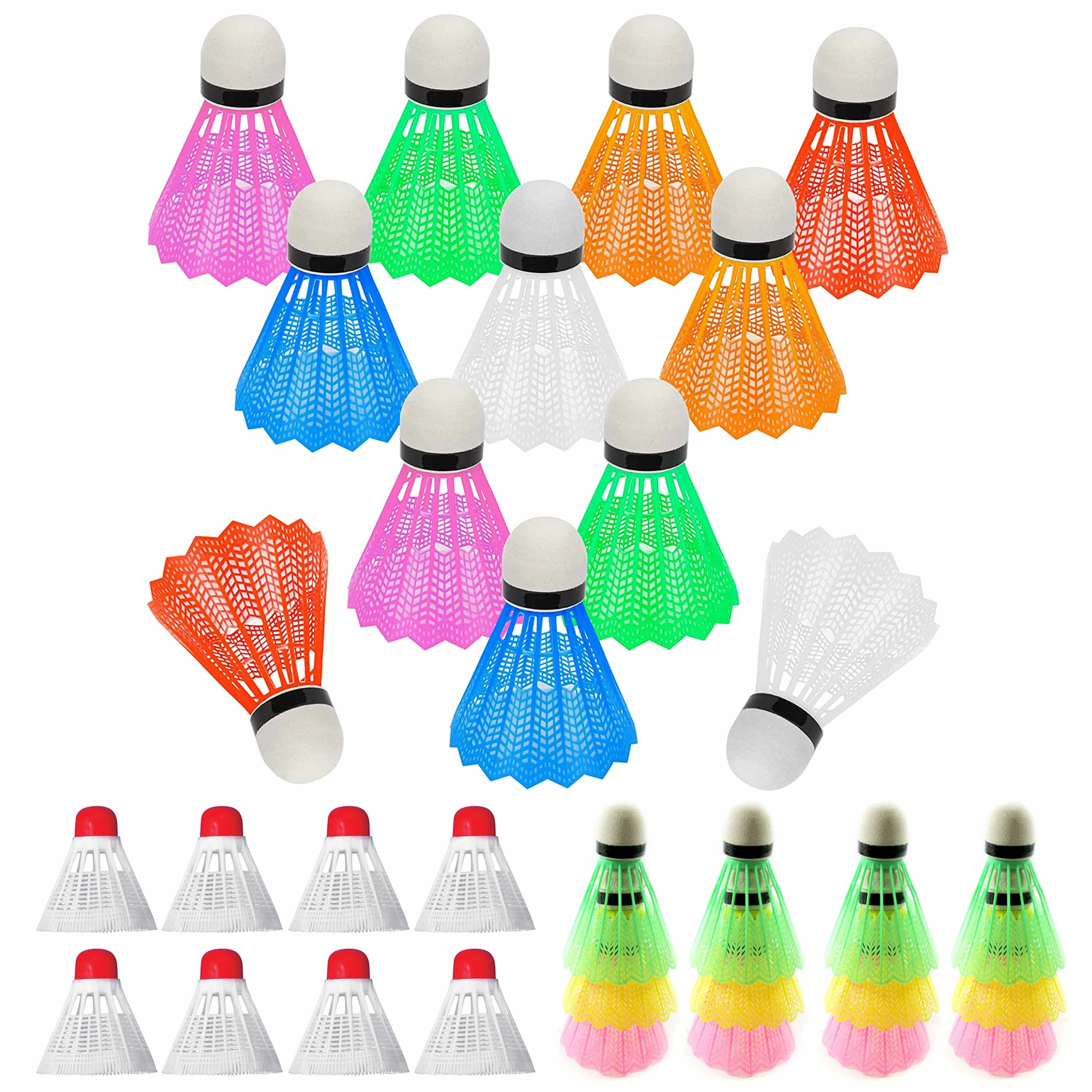 24PC Speed Training Sport Nylon Feather Shuttlecocks Birdies Badminton Ball Game