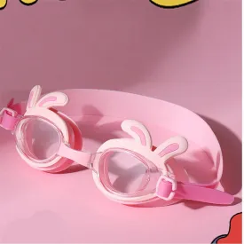 3d Bunny Ears Anti Fog UV Protection Leakproof Design Swim Goggles for Kids, 3yrs  - 8yrs