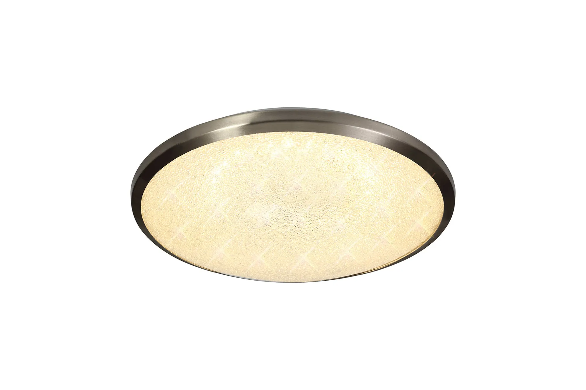 Agile Bathroom Flush Ceiling Light IP44 - Satin Nickel/Crystaline, 3yrs Warranty Small/Medium