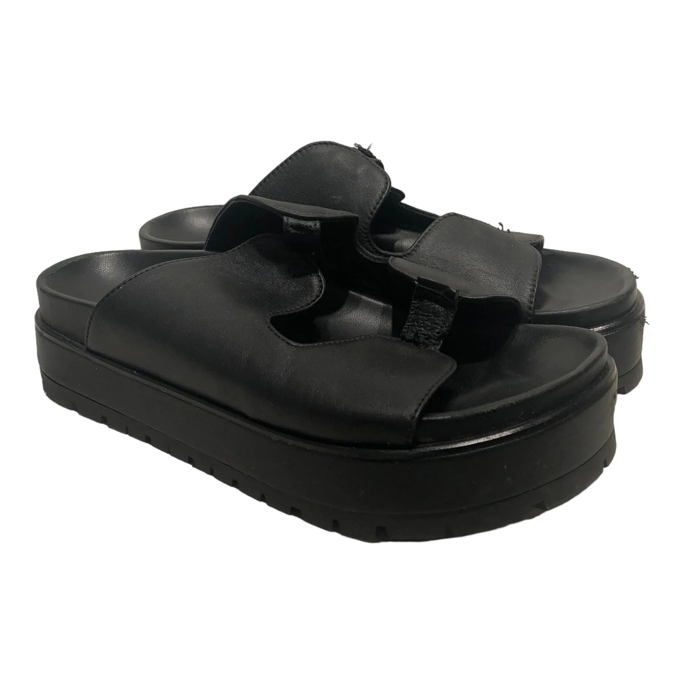 Alexander McQueen/Sandals/US 8.5/Leather/BLK/