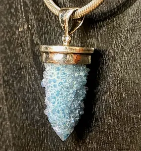 Aquamarine Aura Druzy Pendant