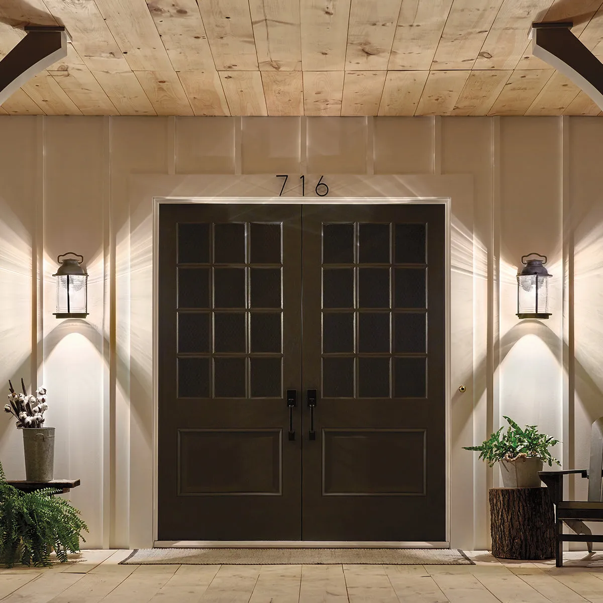 Ashland Bay Small/Medium/Large Wall Lantern - Weathered Zinc/Burnished Bronze Finish