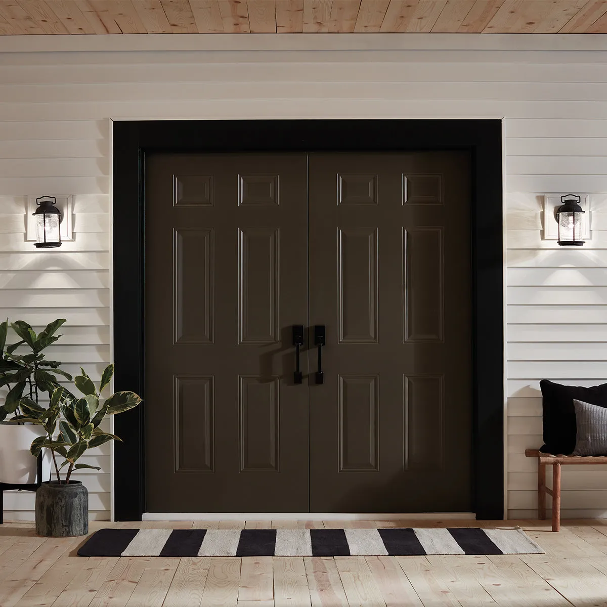 Ashland Bay Small/Medium/Large Wall Lantern - Weathered Zinc/Burnished Bronze Finish