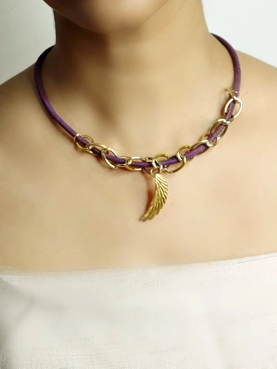 Astral Cork Necklace in Purple