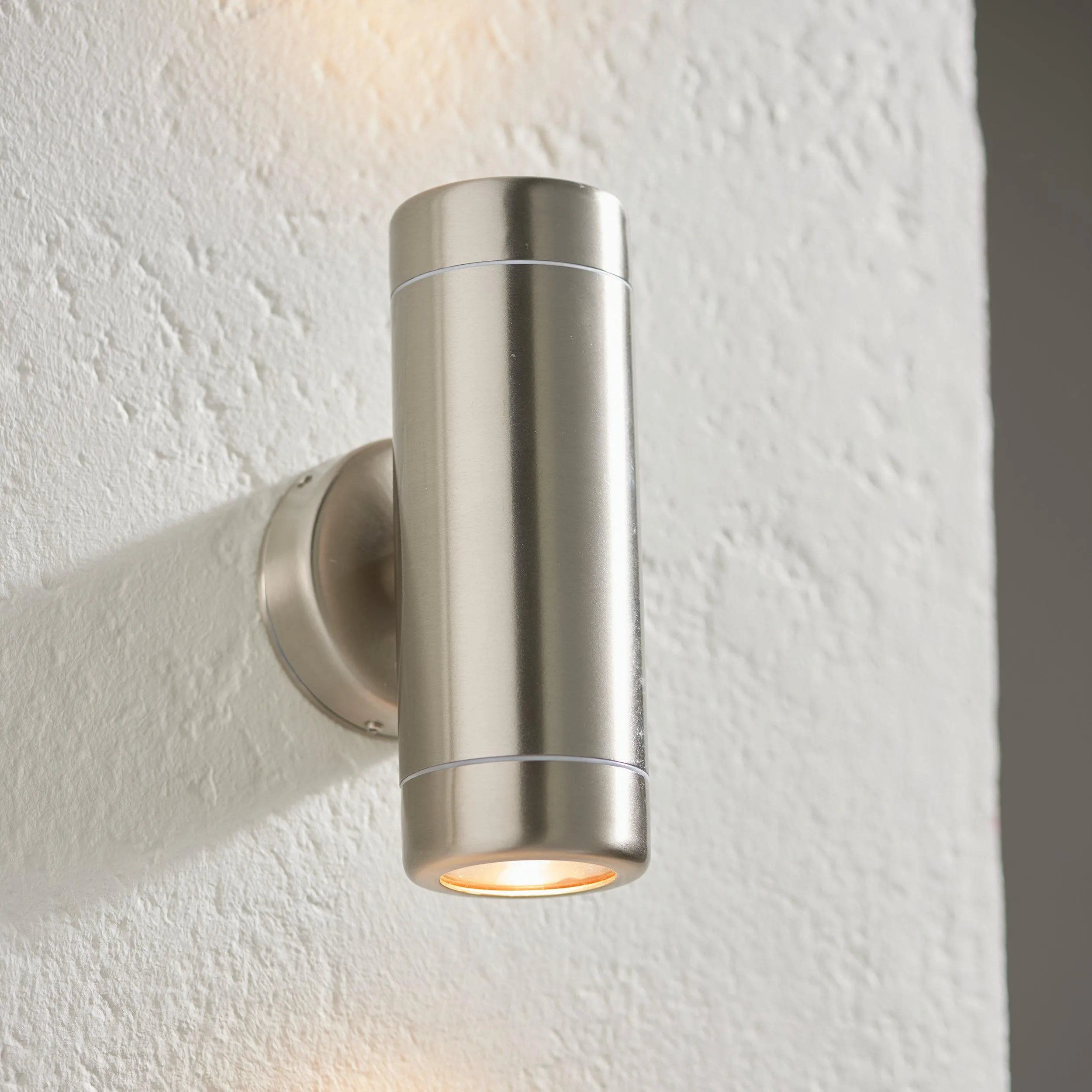 Atlantis Silver Up & Down 2 Light LED Outdoor Wall Light IP65