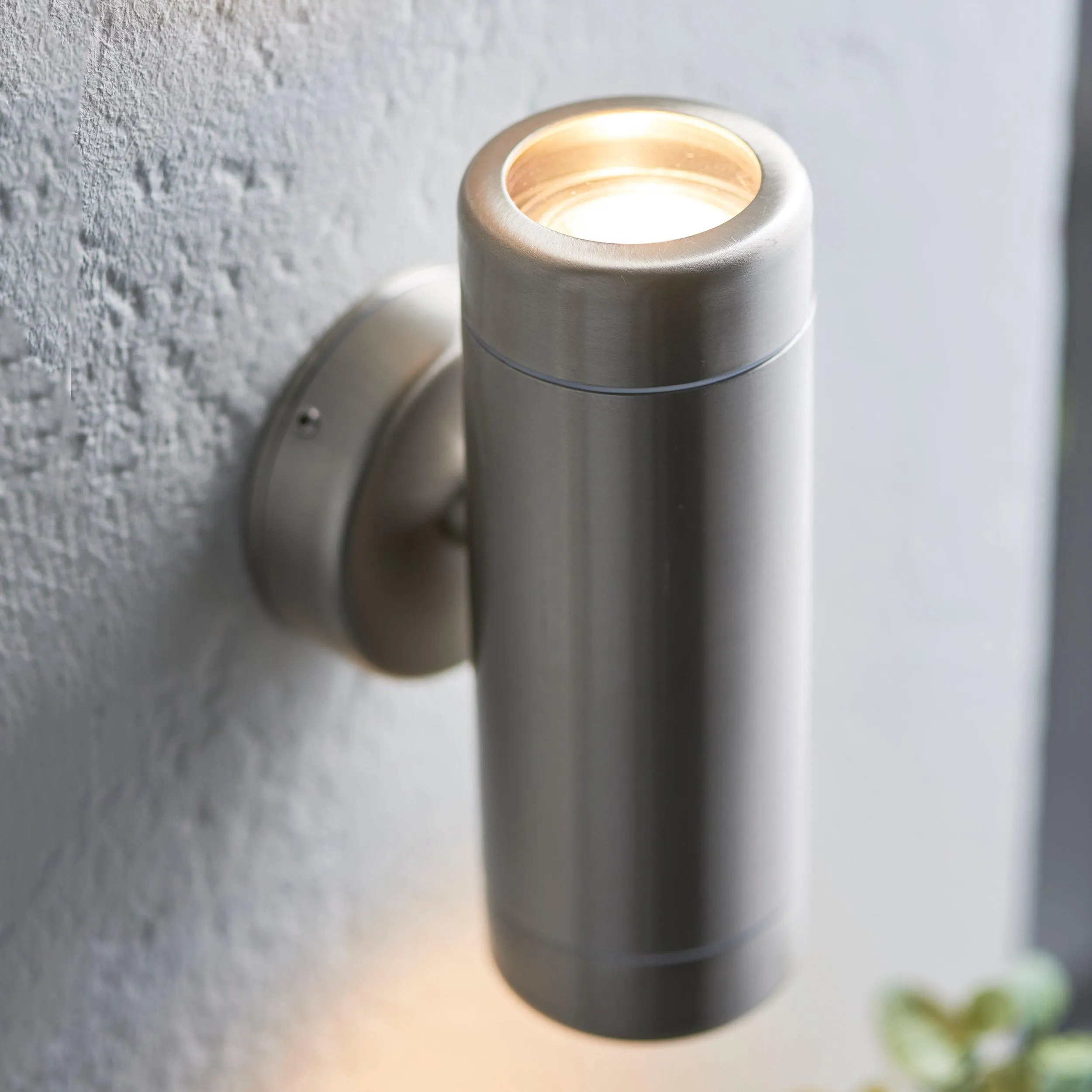Atlantis Silver Up & Down 2 Light LED Outdoor Wall Light IP65