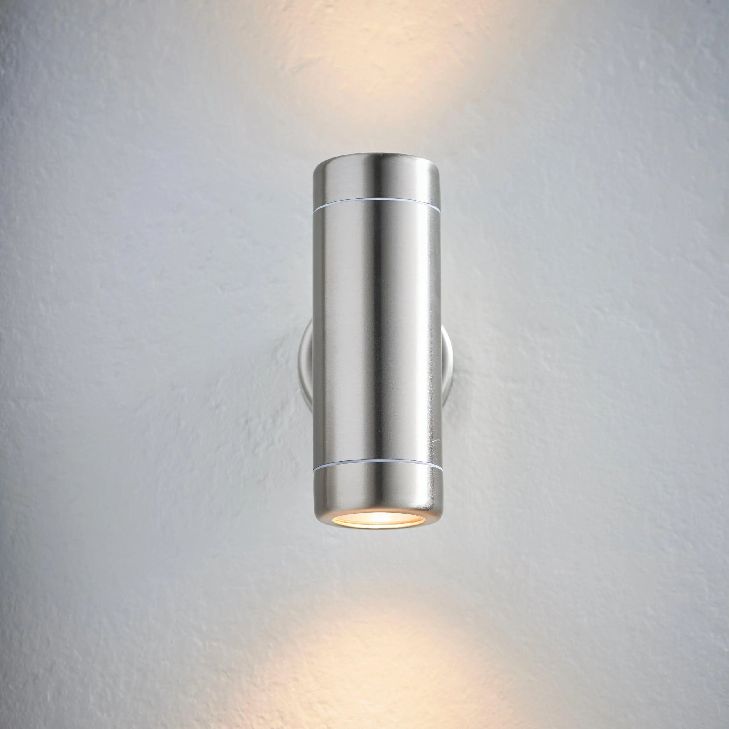 Atlantis Silver Up & Down 2 Light LED Outdoor Wall Light IP65