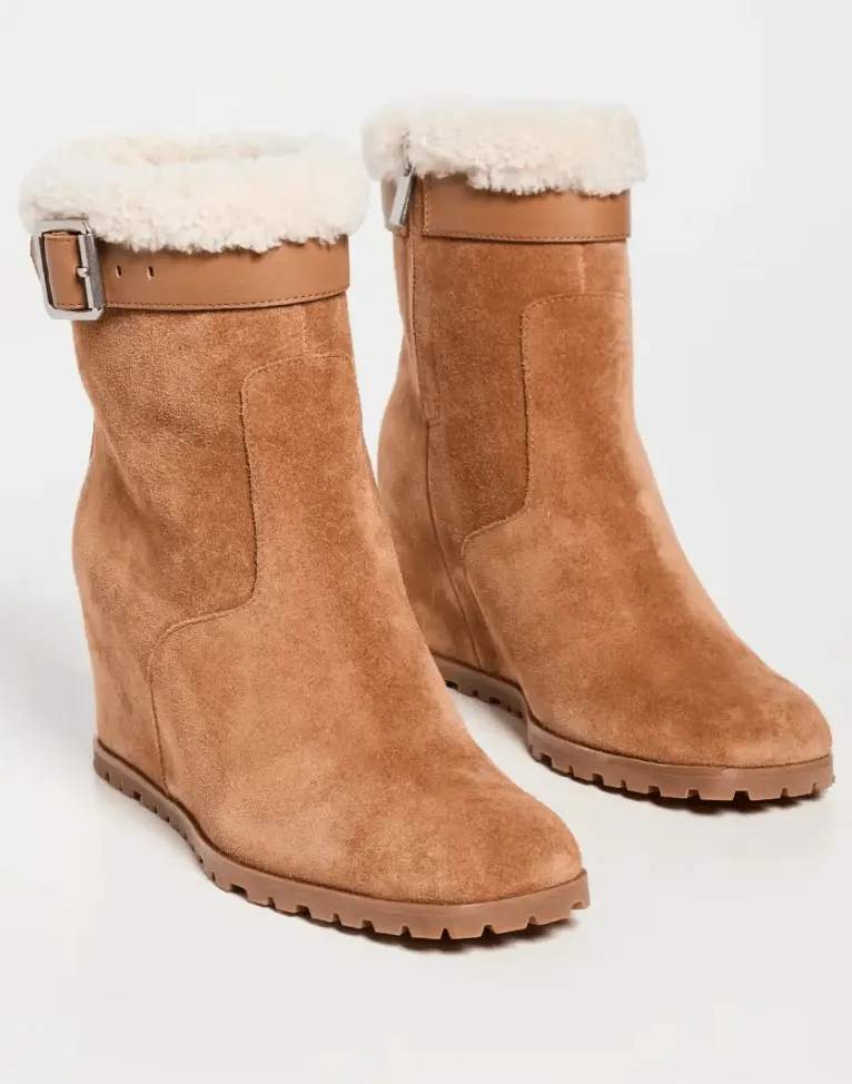 Avery Shearling Wedge Ankle Boot