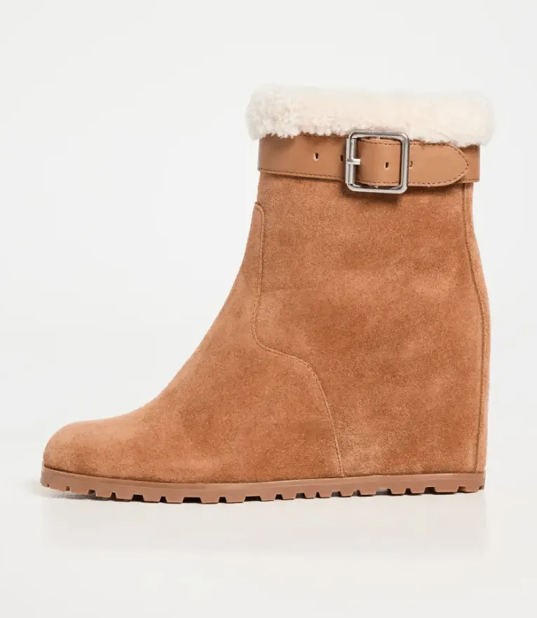 Avery Shearling Wedge Ankle Boot