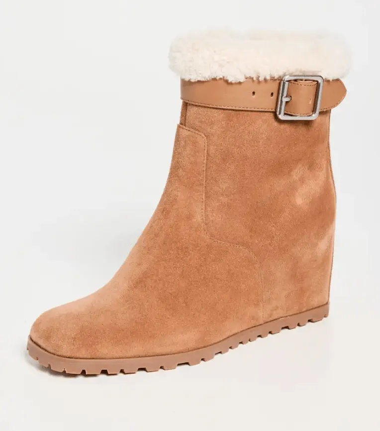 Avery Shearling Wedge Ankle Boot
