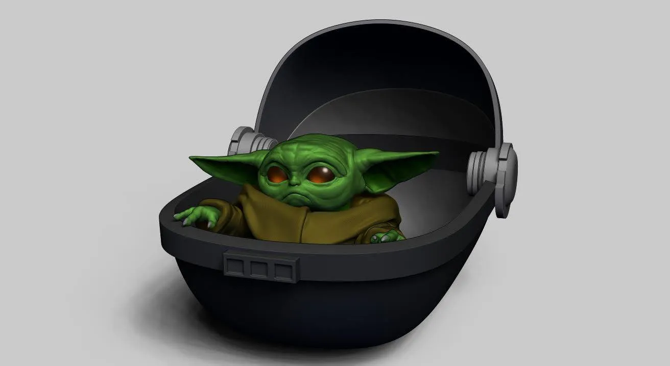 Baby Yoda in Crib STL