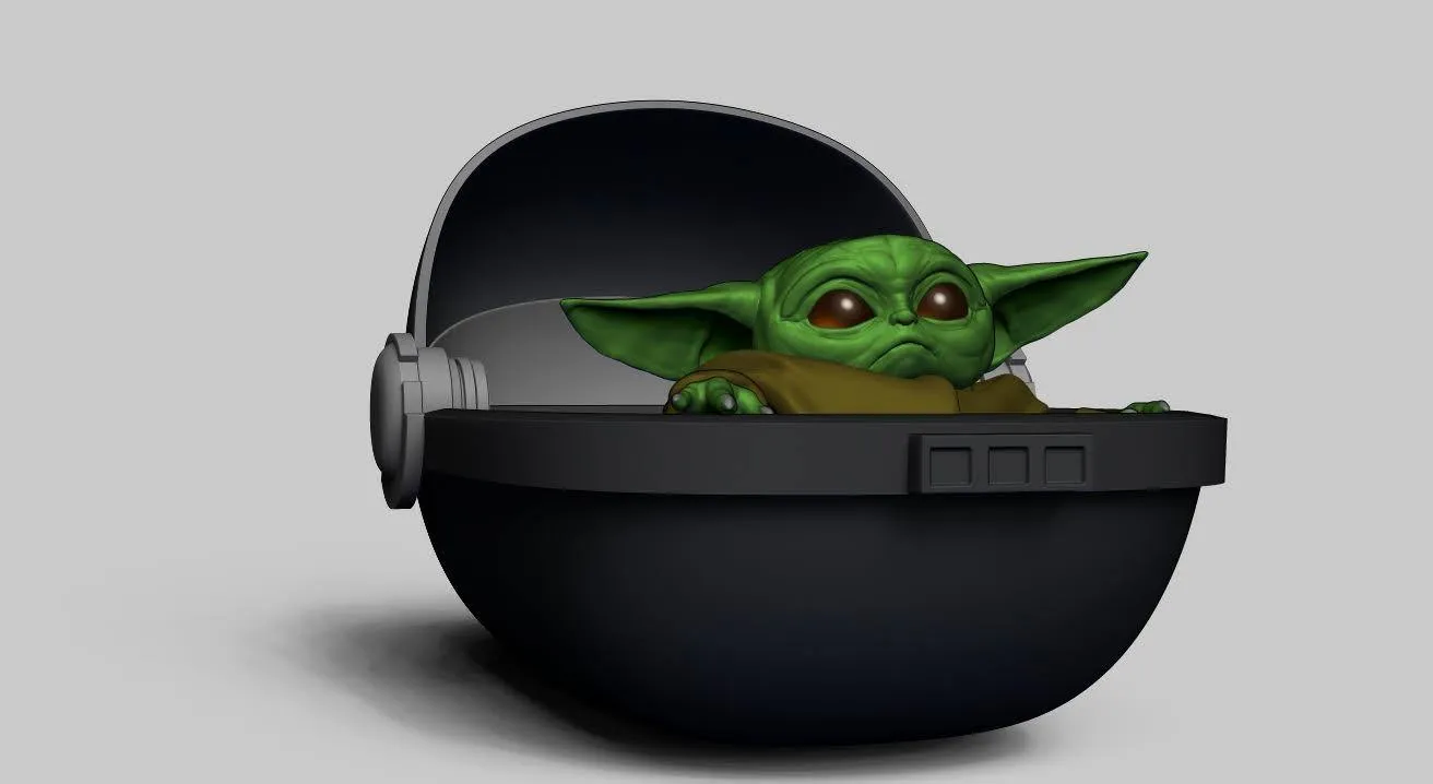 Baby Yoda in Crib STL