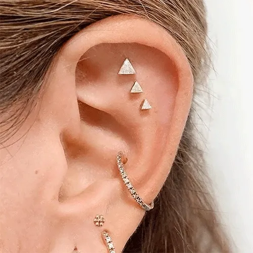 Ball Flower Stud Earring by Maria Tash in 14K Rose Gold. Butterfly Stud.