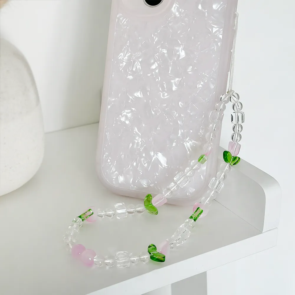 Beaded Phone Strap - Cute Tulips