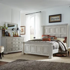 Big Valley 361W-BR-KPBDM King Panel Bed, Dresser & Mirror