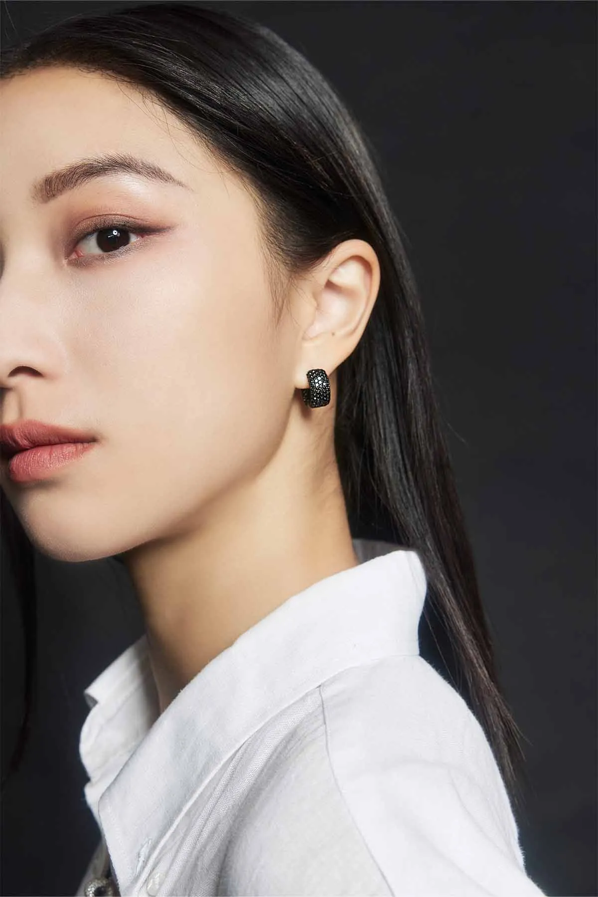 Black Chunky Hoop Earrings