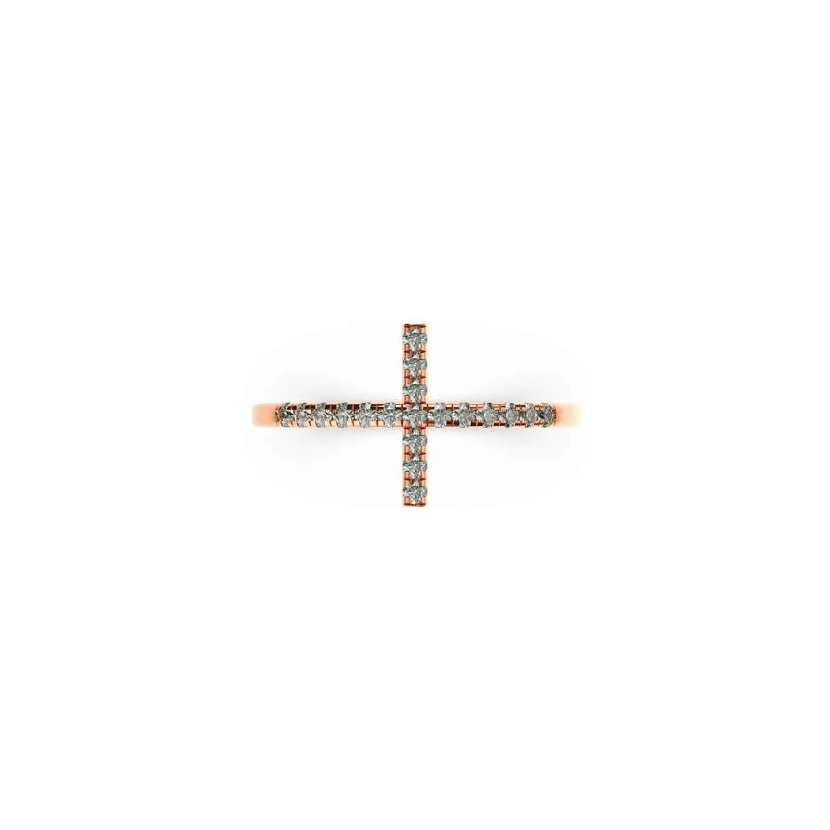 Blessed | Rose Gold Vermeil | CZ Diamond Cross Ring