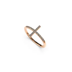 Blessed | Rose Gold Vermeil | CZ Diamond Cross Ring