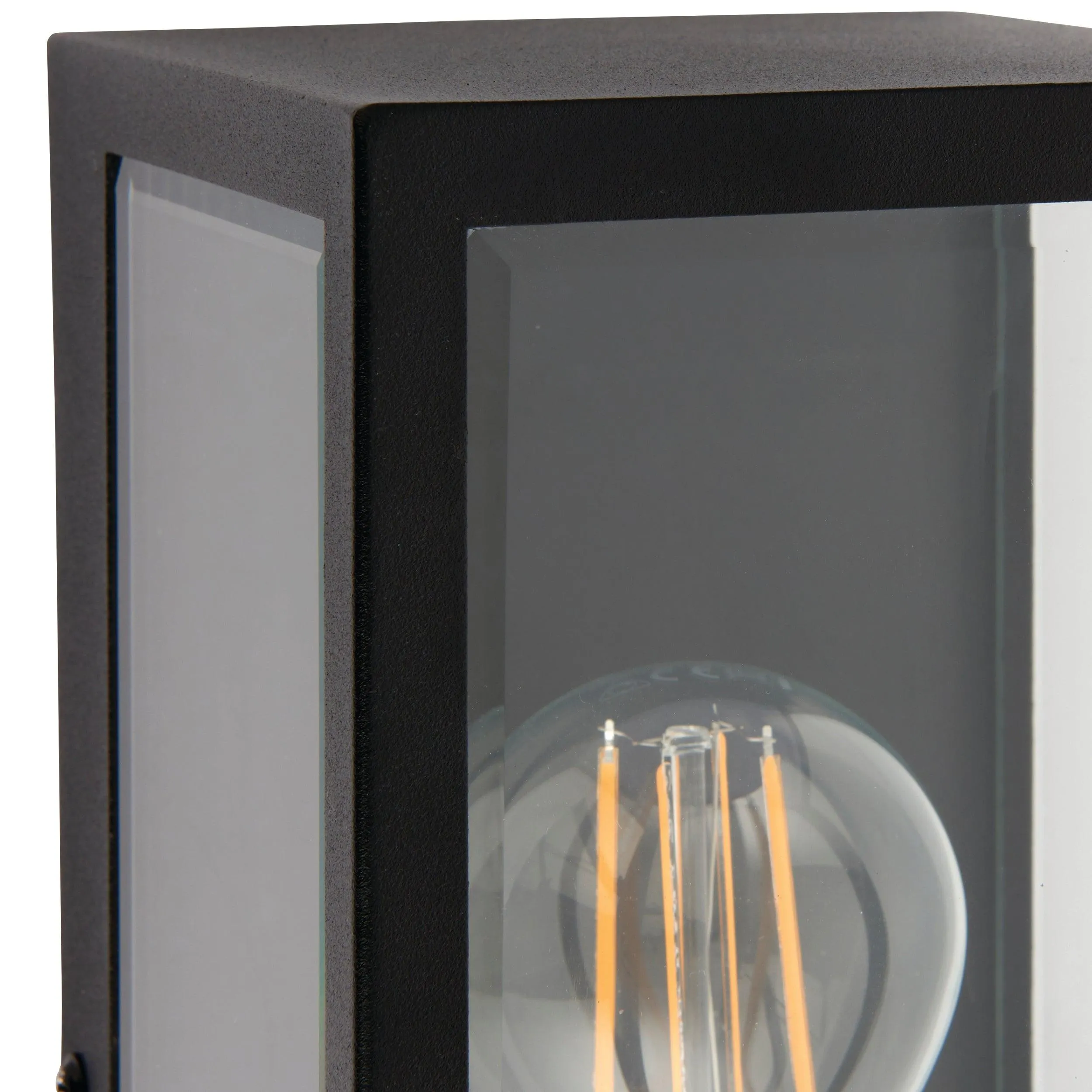 Breton Black Outdoor Wall Light IP44 28W