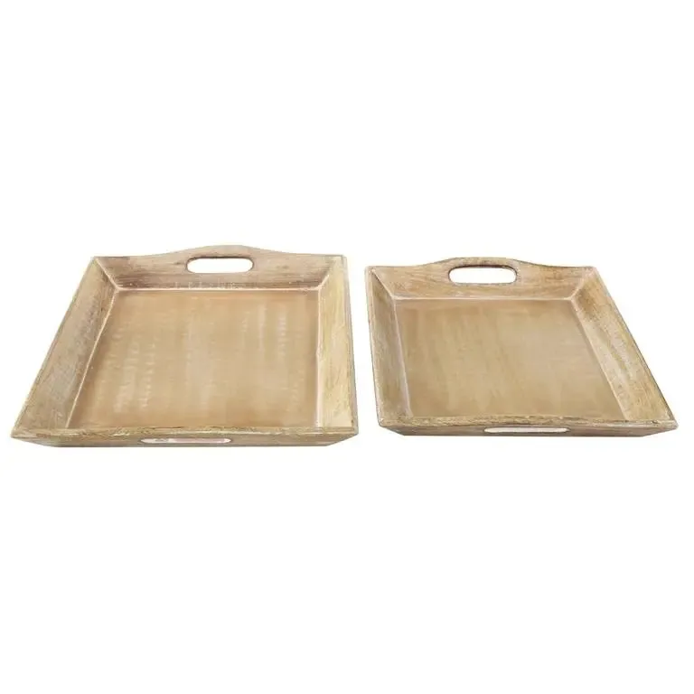 Brown Wood Traditional Tray