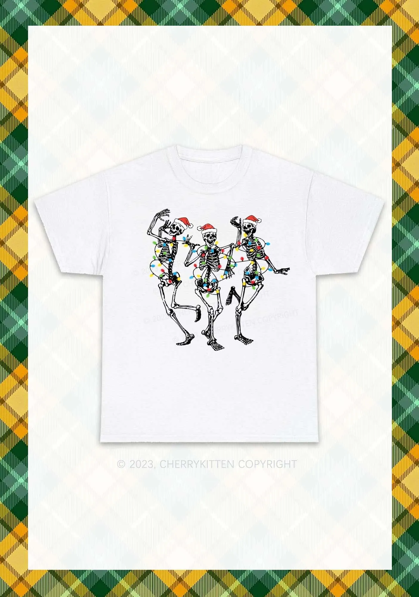 Christmas Dancing Skeletons Chunky Shirt Cherrykitten