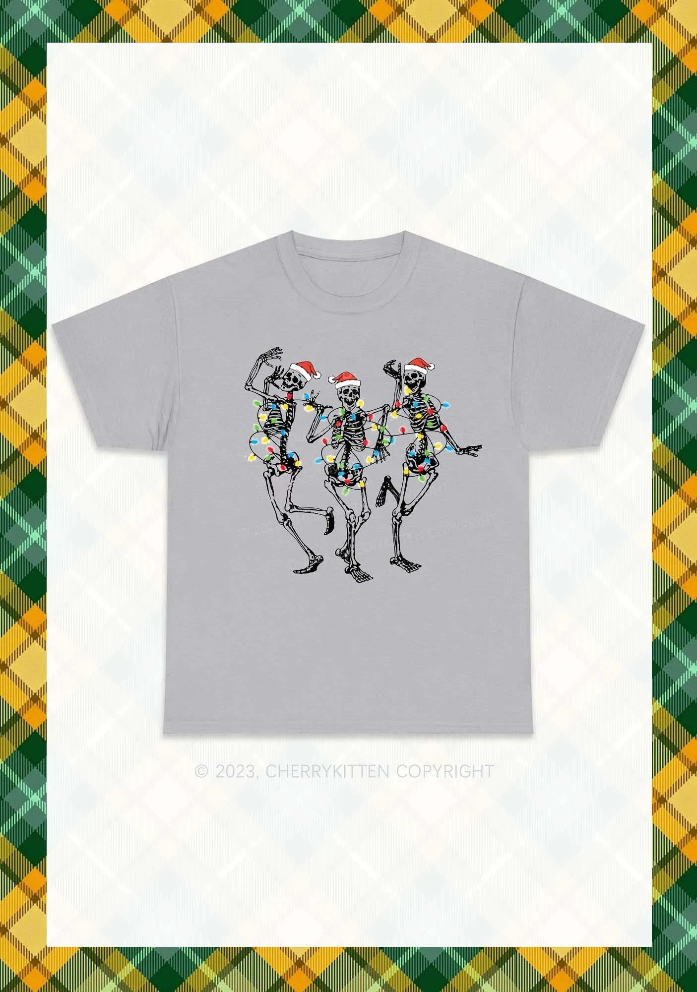Christmas Dancing Skeletons Chunky Shirt Cherrykitten