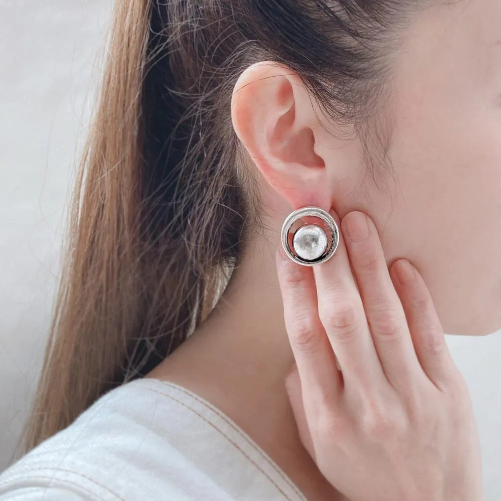 Chunky Circle Titanium Earrings