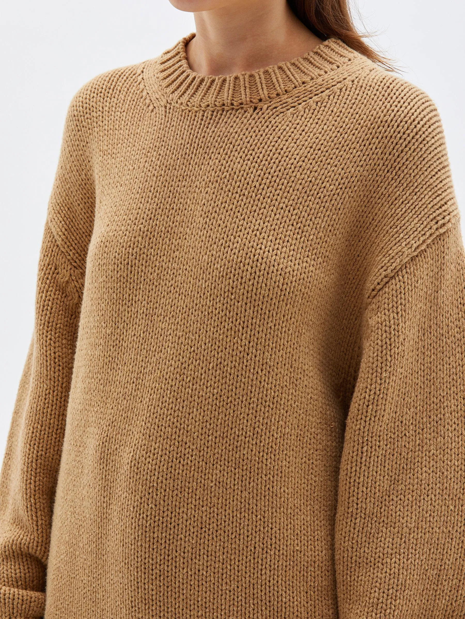 chunky crew neck knit