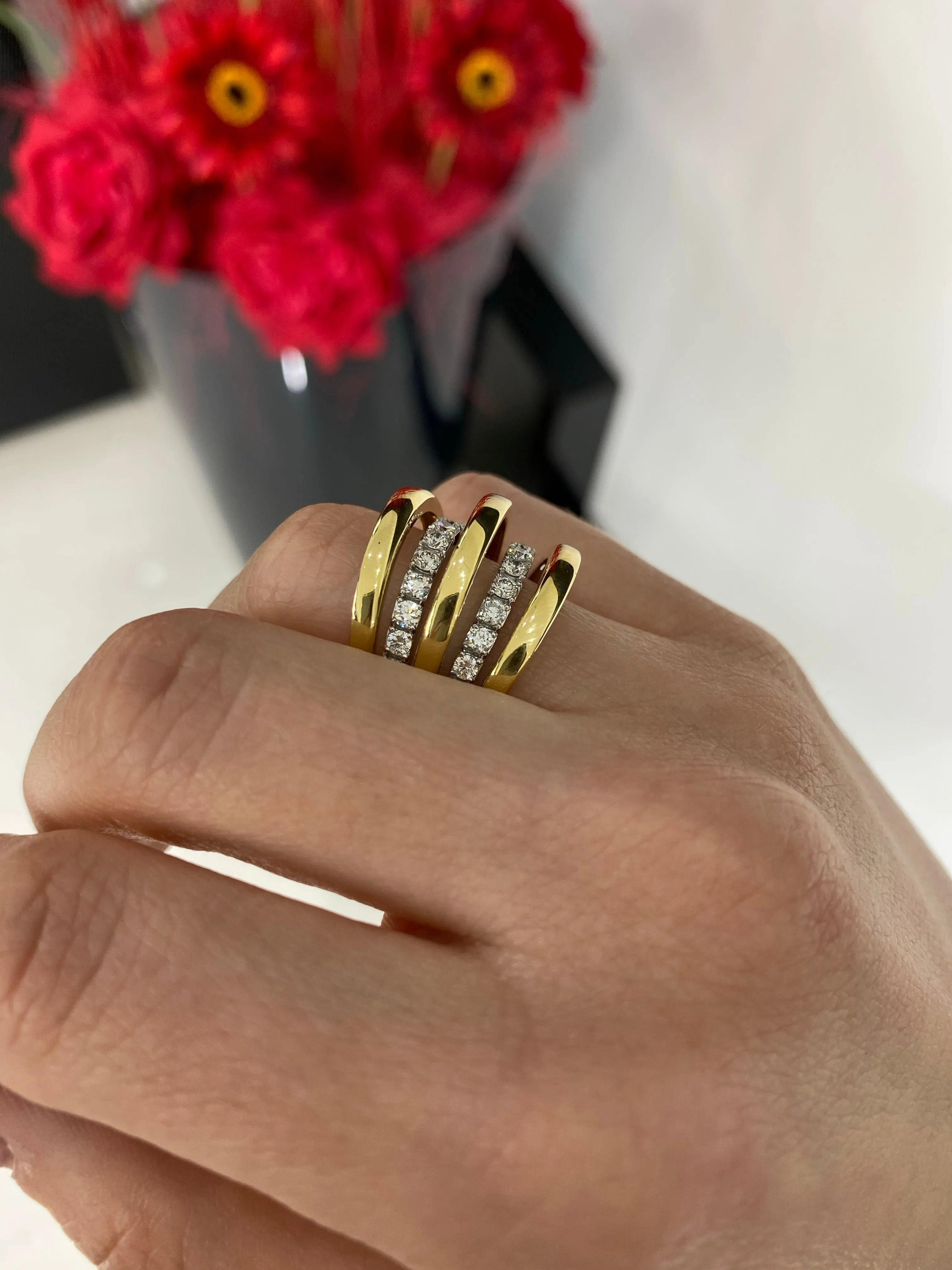 Chunky five rows diamondring