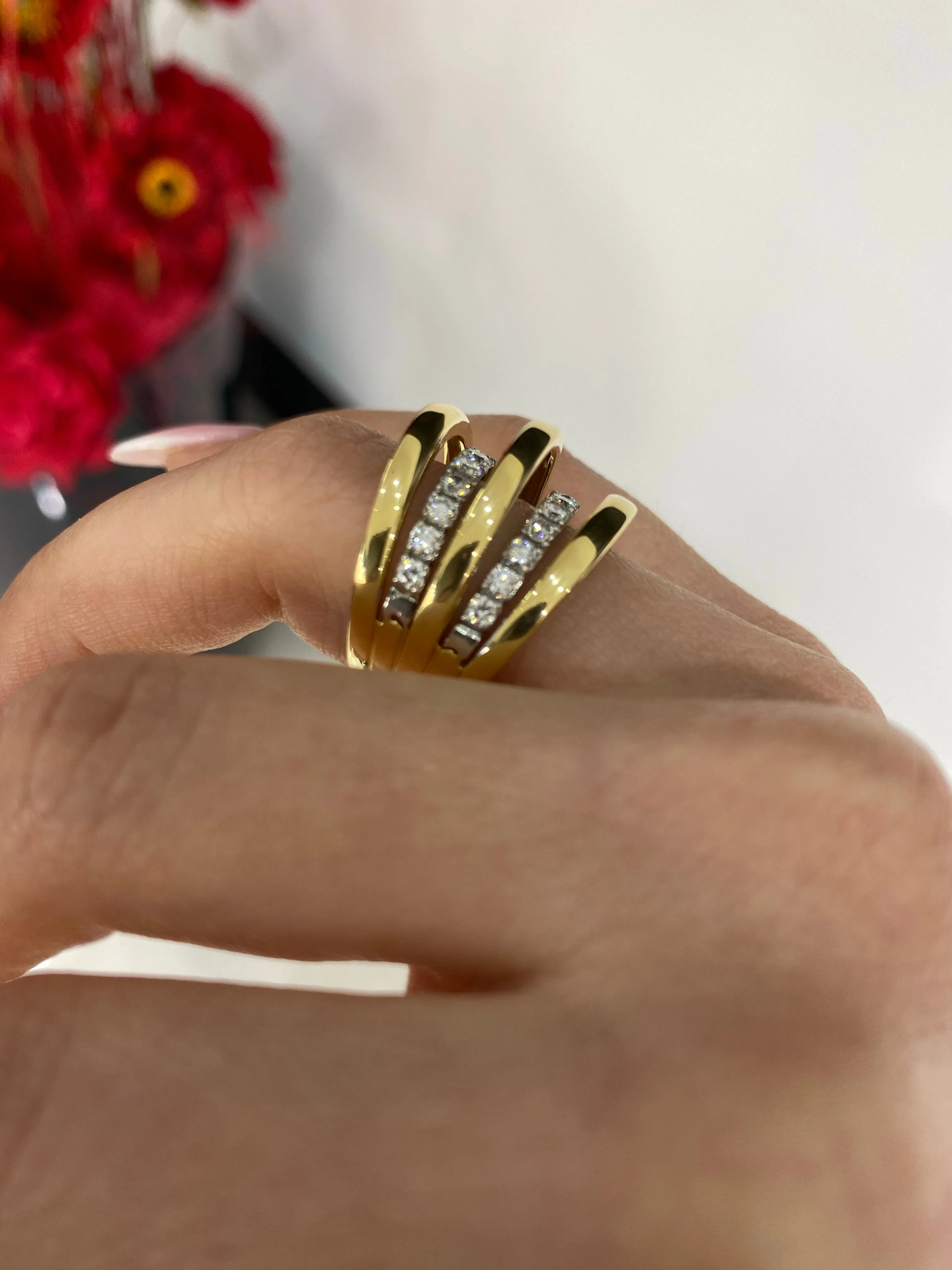 Chunky five rows diamondring