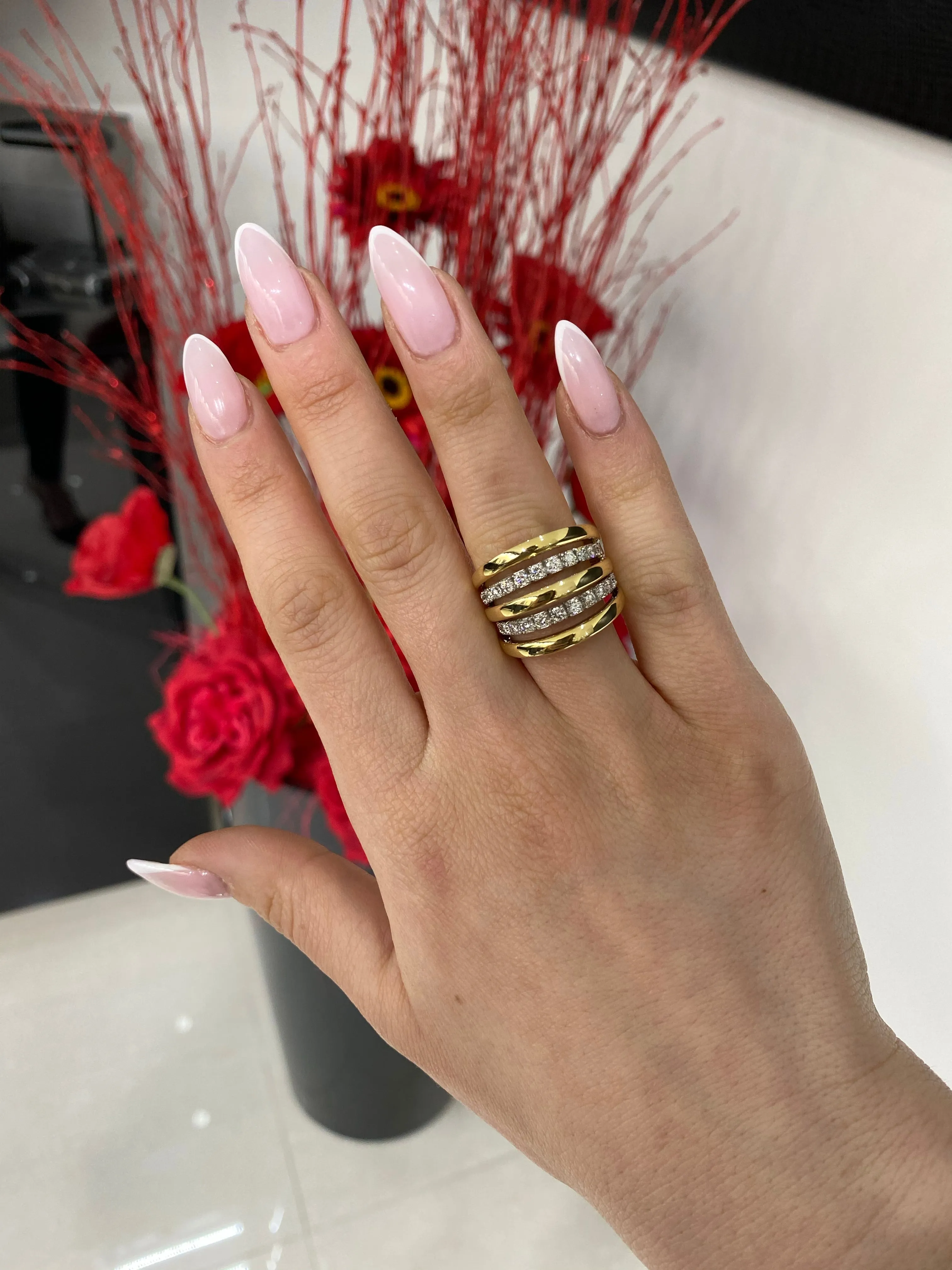 Chunky five rows diamondring