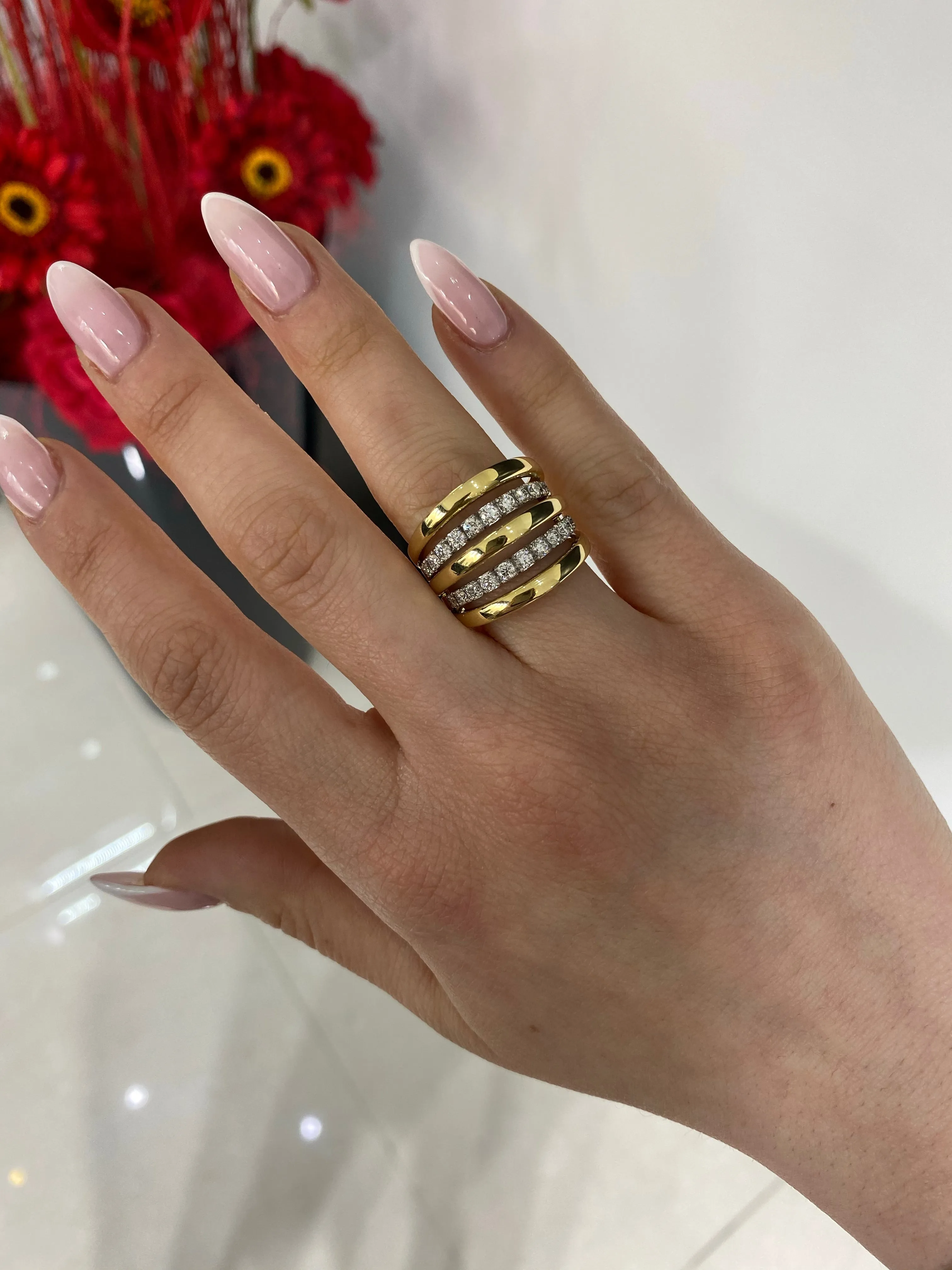 Chunky five rows diamondring