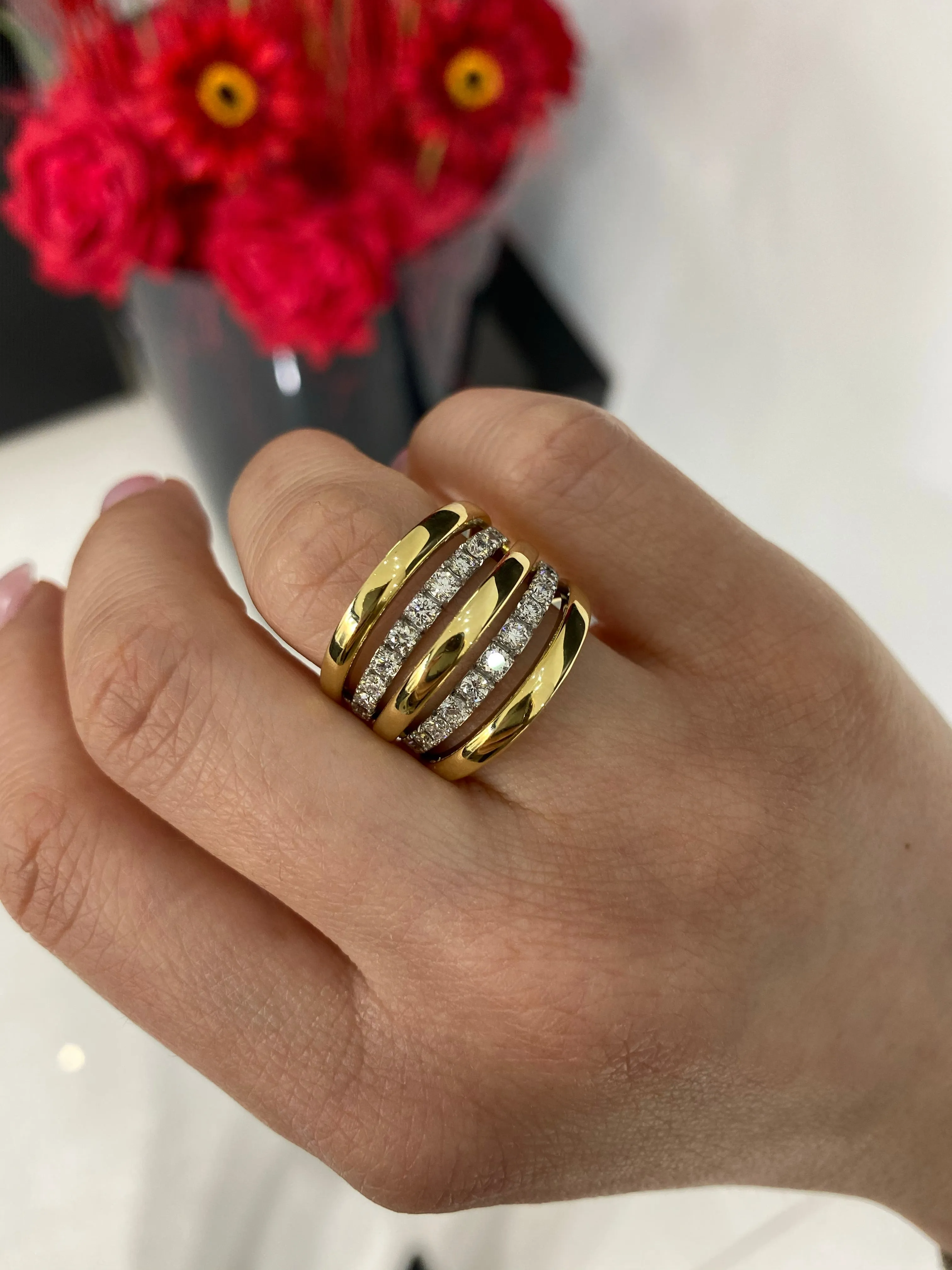 Chunky five rows diamondring