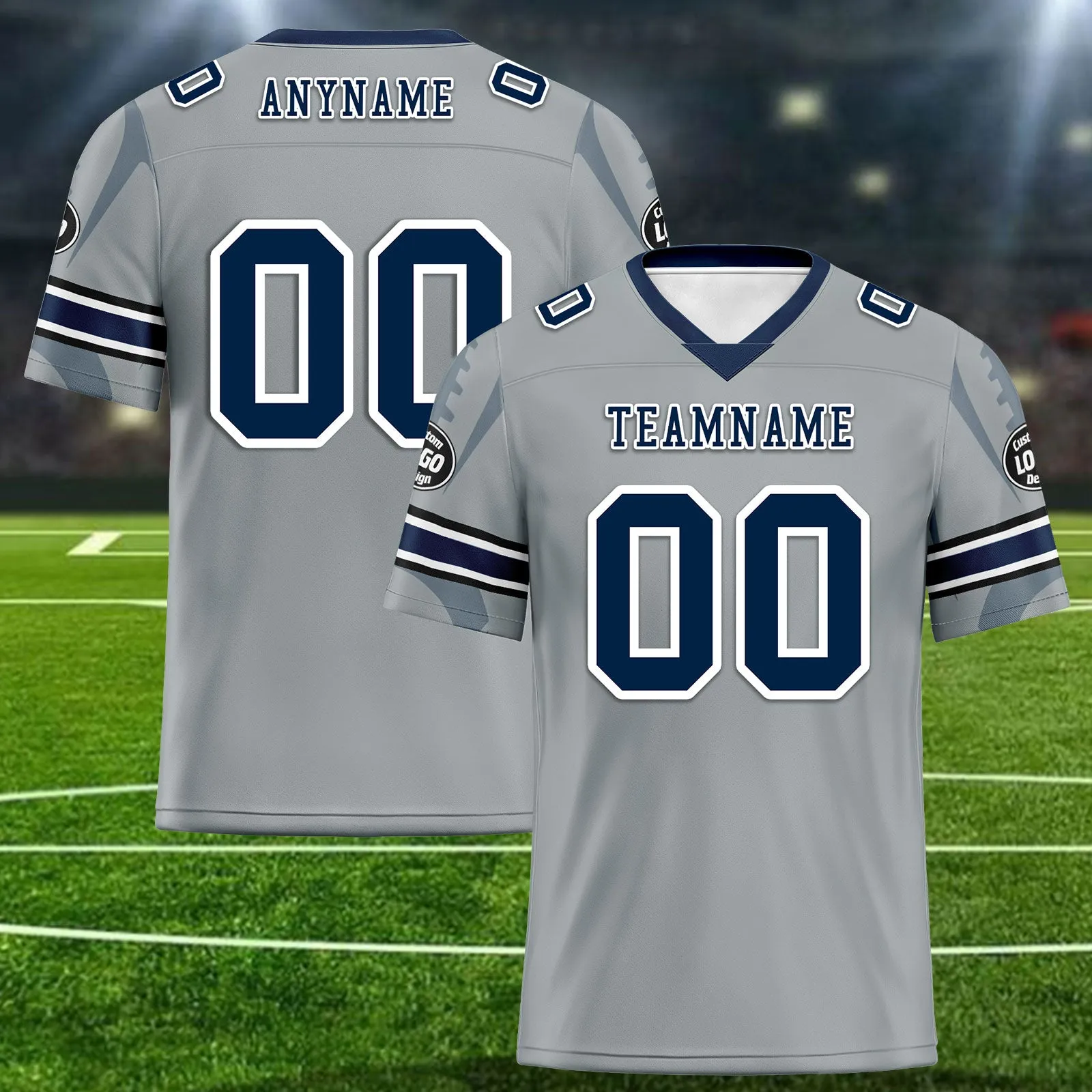 Custom Gray Seattle Football Jersey and Sports Shoes Combo Offer Personalized Combo ZH-D025008-27
